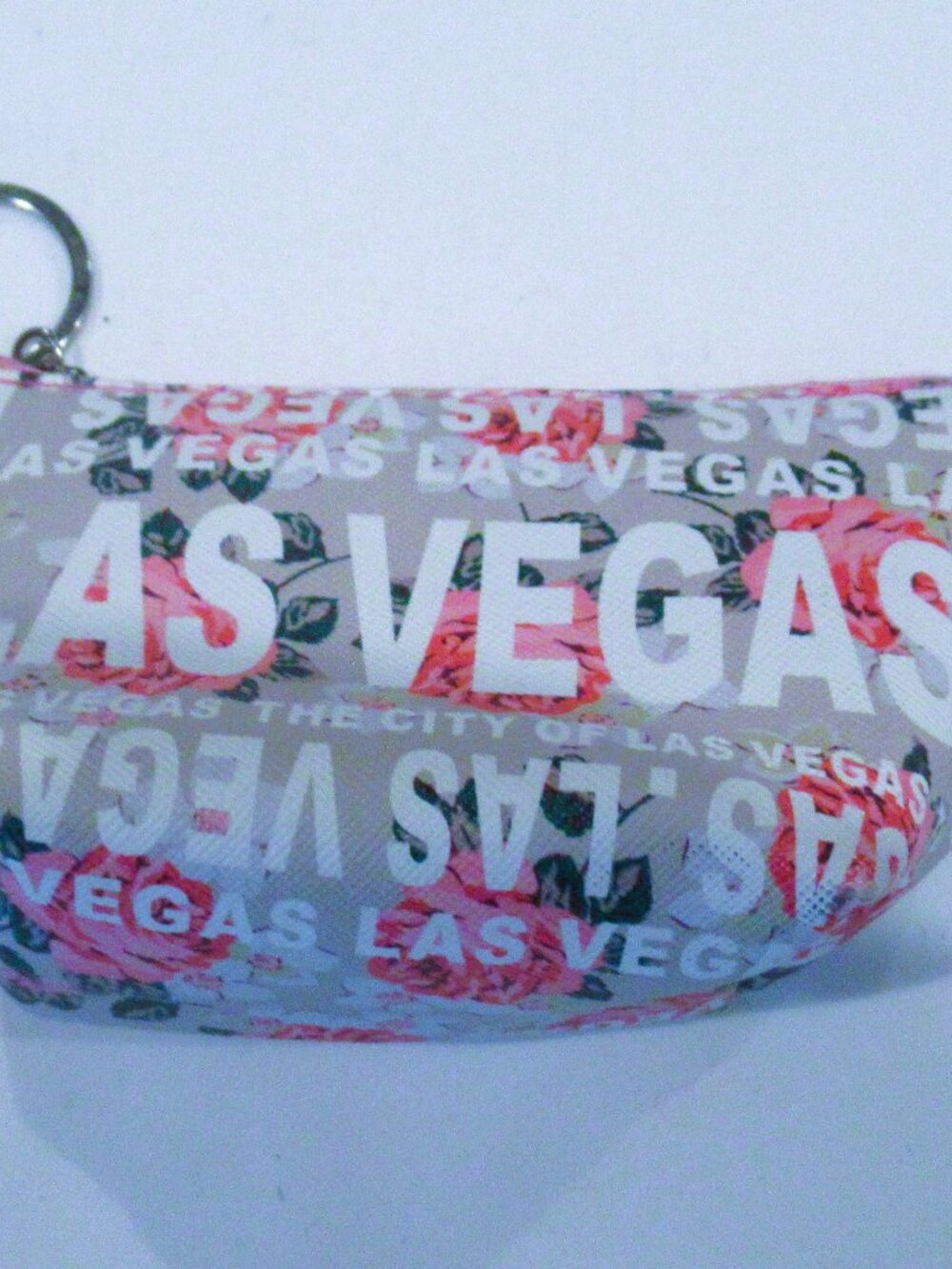 Robin Ruth Las Vegas grey and pink coin wallet, keychain